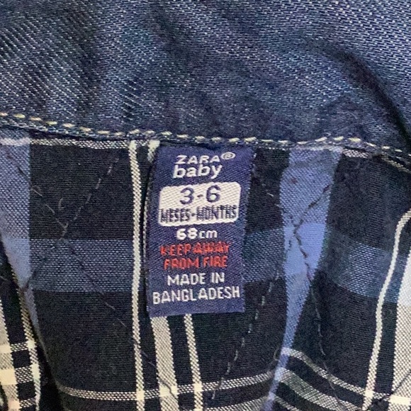 ZARA BABY BOY DENIM LINED JEAN JACKET SZ. 3-6M - Picture 8 of 9